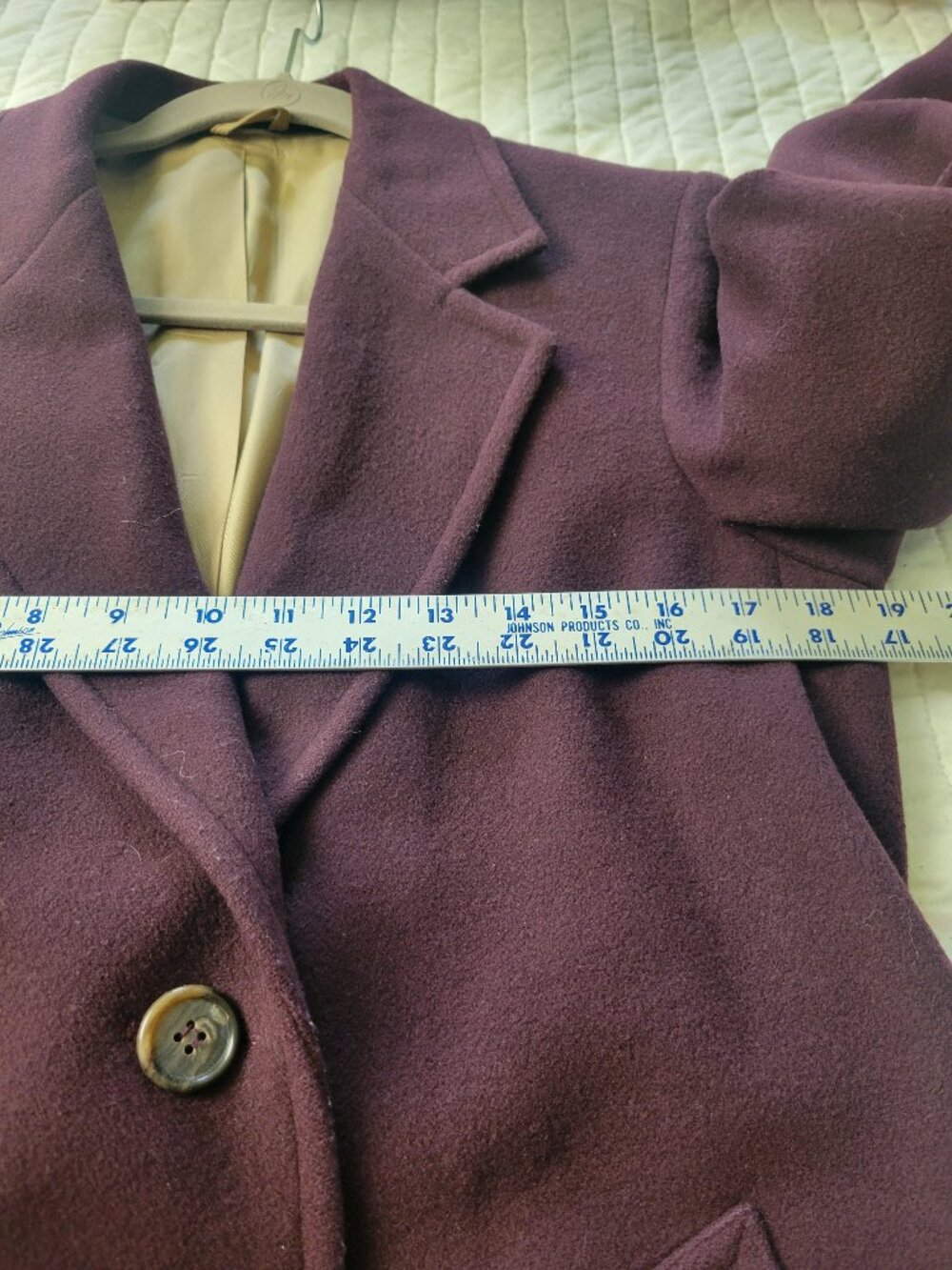 London Fog Plum Purple Long Wool Blend Coat Classic Outerwear Sz 6P - Picture 7 of 8